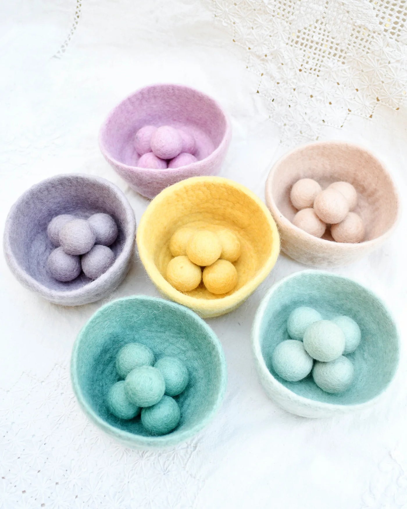 Sale Felt Ball and Bowl Sorting Set, Pastel