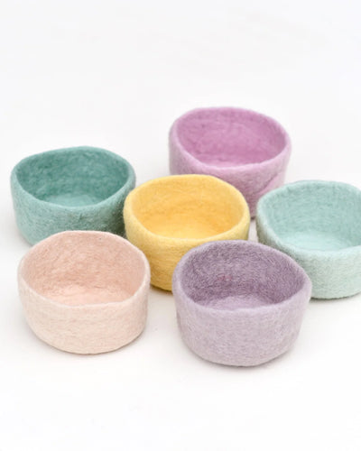 Sale Felt Big Pastel Colorful Bowls, Set of 6