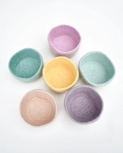 Sale Felt Big Pastel Colorful Bowls, Set of 6