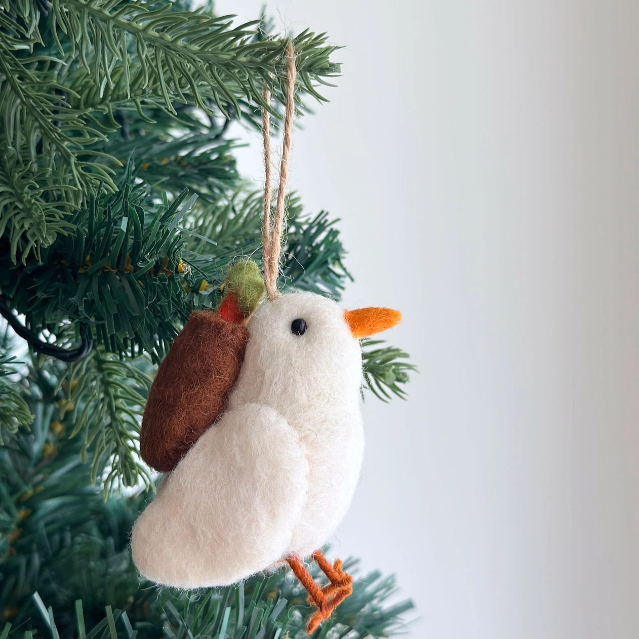 Felt Bird with Carrot Ornament