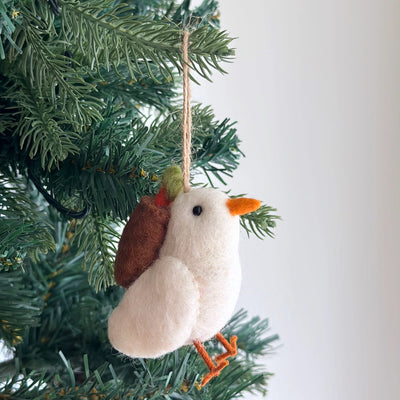 Felt Bird with Carrot Ornament