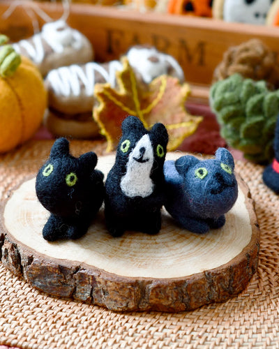 Sale Felt Cats, Set of 3