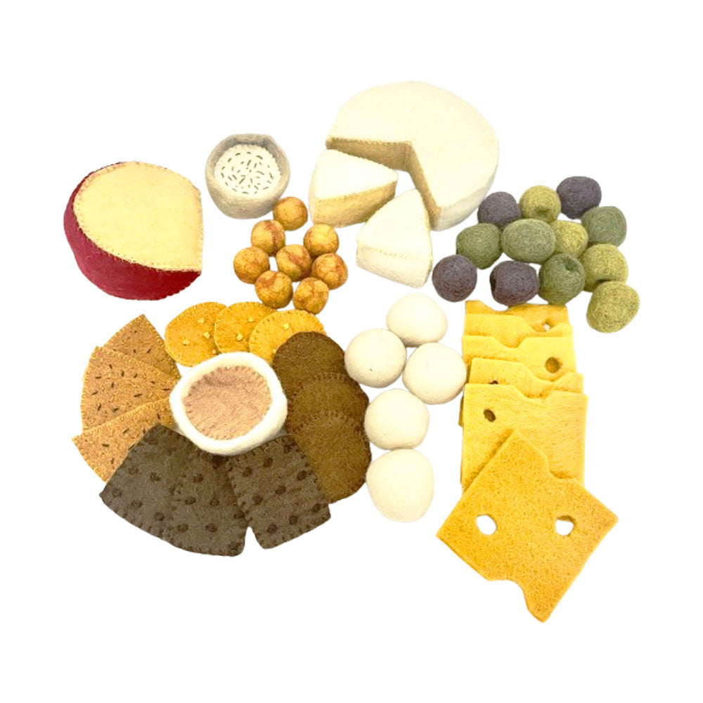 Felt Cheese and Crackers, Set of 49 Pieces