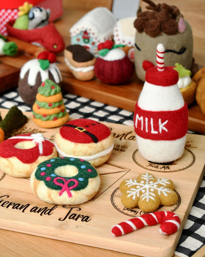 Felt Christmas Donut, Red Santa&