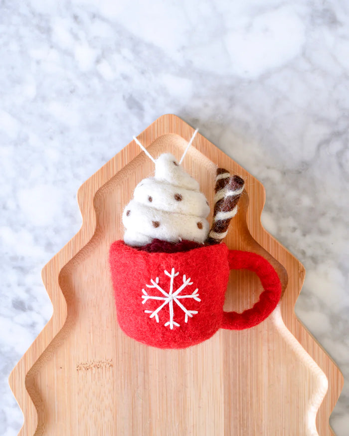 Sale Felt Christmas Hot Chocolate Mug Ornament