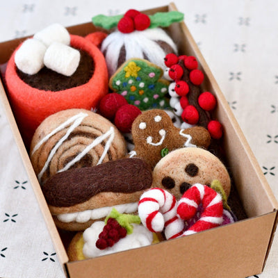 Pre-Order Felt Christmas Play Food Grazing Box, Set A (Ships in 1 Week)