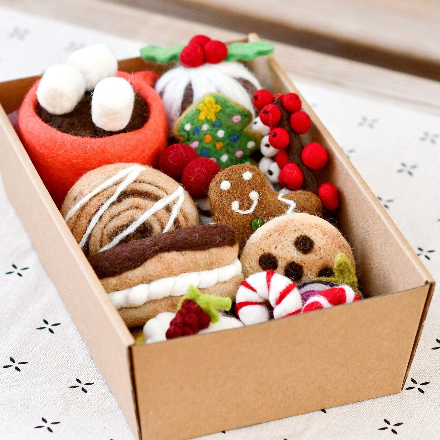 Pre-Order Felt Christmas Play Food Grazing Box, Set A (Ships in 1 Week)