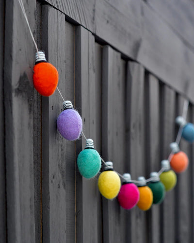 Felt Festive Festoon Fairy Light Bulbs Garland