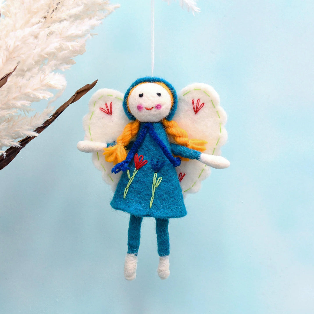 Felt Flower Fairy, Blue Dress