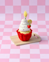 Felt Giant Strawberry Cupcake with Candle · view 5
