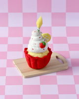 Felt Giant Strawberry Cupcake with Candle · view 1