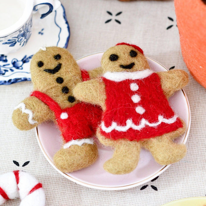Felt Gingerbread Couple Cookies