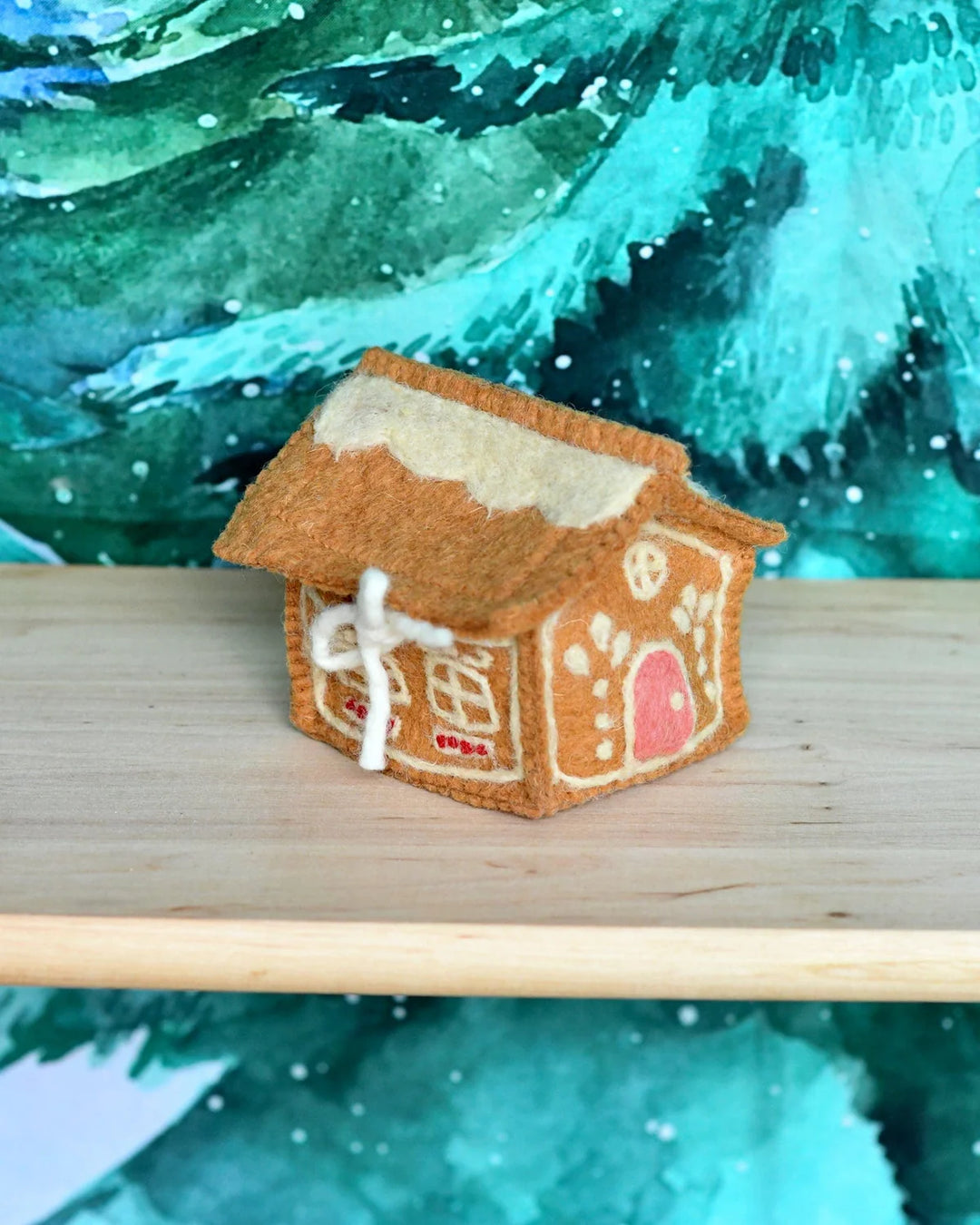 Sale Felt Gingerbread House, Pink Door