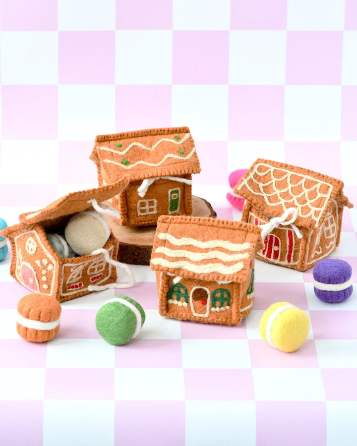Sale Felt Gingerbread House, Pink Door