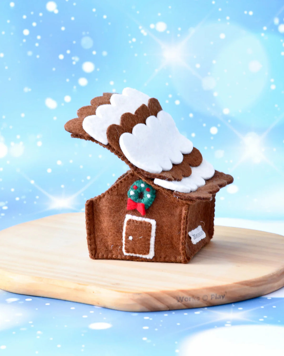 Sale Felt Gingerbread House, Green Wreath
