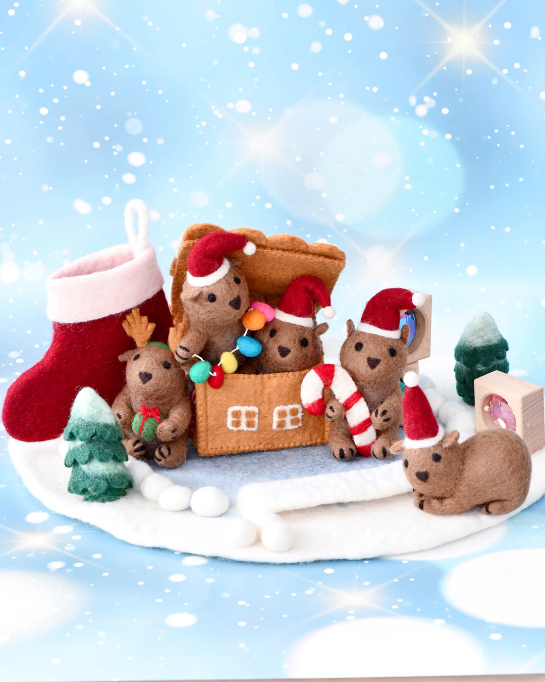 Sale Felt Gingerbread House, Green Wreath