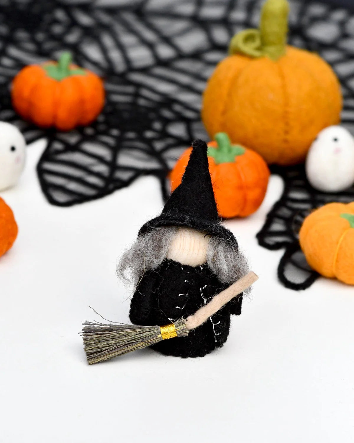 Pre-Order Felt Grand High Witch with Broom Peg Doll (Ships in September)