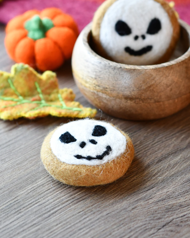 Felt Halloween Angry Skull Cookie