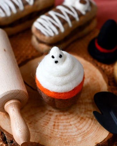 Pre-Order Felt Halloween Cupcake Cute Ghost (Ships in September)