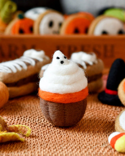 Pre-Order Felt Halloween Cupcake Cute Ghost (Ships in September)
