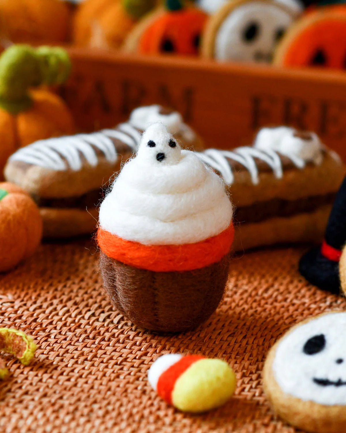 Pre-Order Felt Halloween Cupcake Cute Ghost (Ships in September)