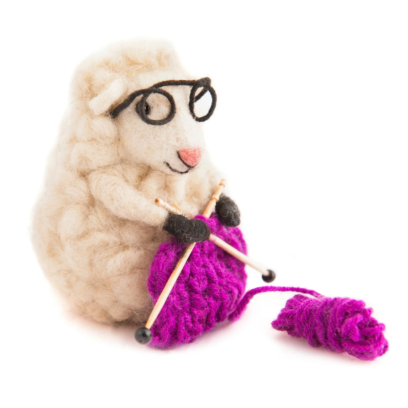 Felt Knitting Sheep, Purple