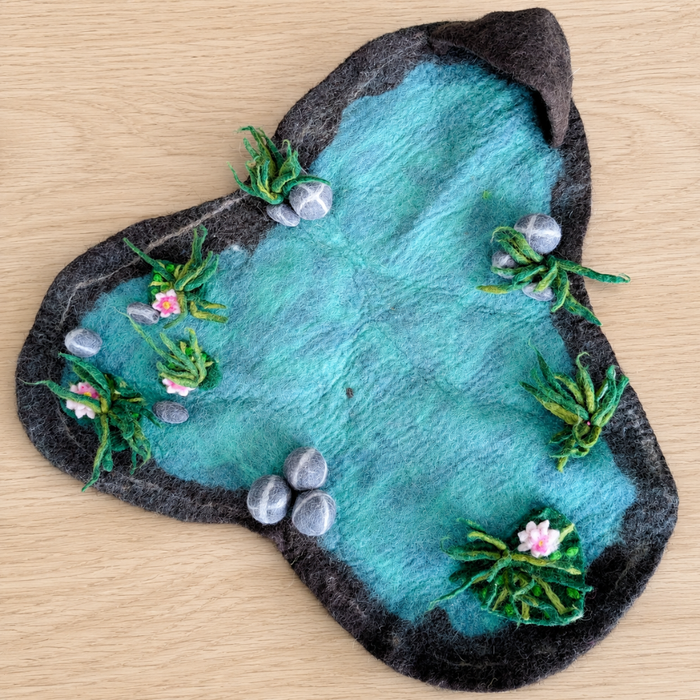 Felt lily pond play mat for small-world and sensory water scenes