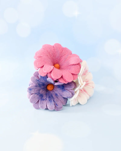 Pre-Order Felt Pastel Flowers Set of 3 (Ships in early September)