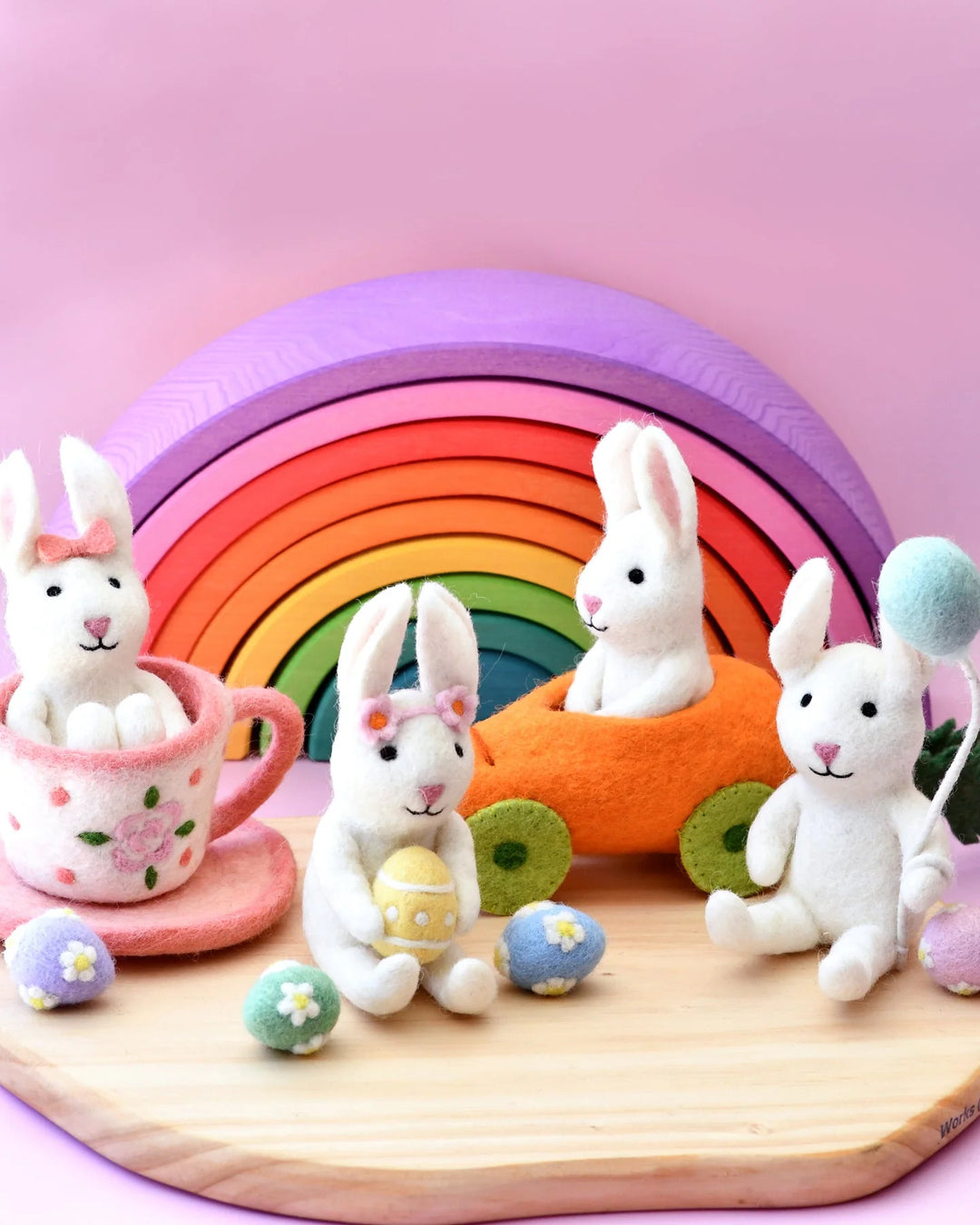 Felt Rabbit in Tea Cup Toy