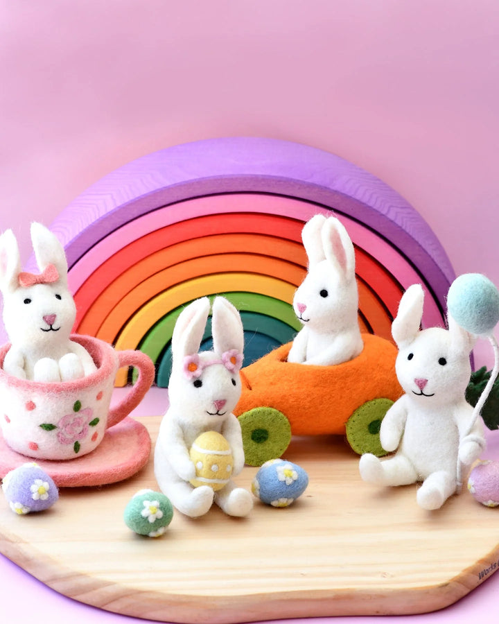 Felt Rabbit in Tea Cup Toy