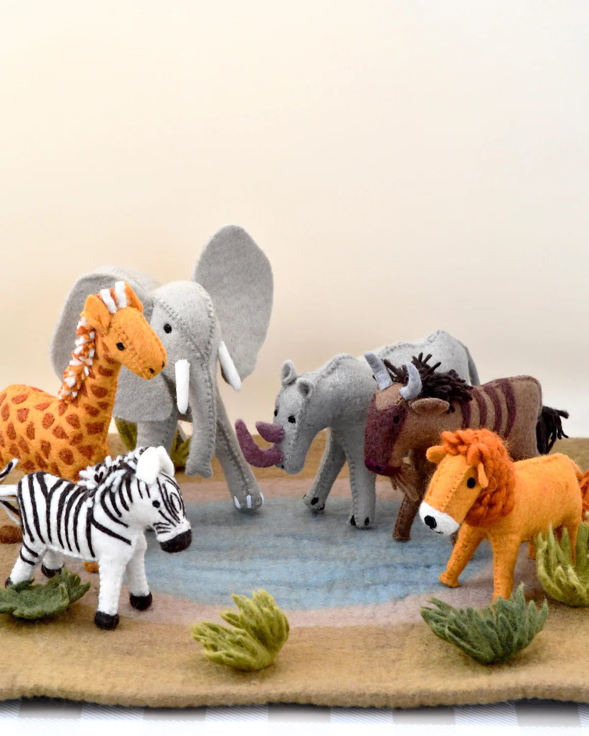 Felt Safari Animal Toys, Set of 6