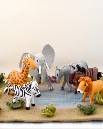 Felt Safari Animal Toys, Set of 6