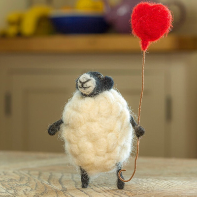 Felt Sheply Sheep with Heart Balloon