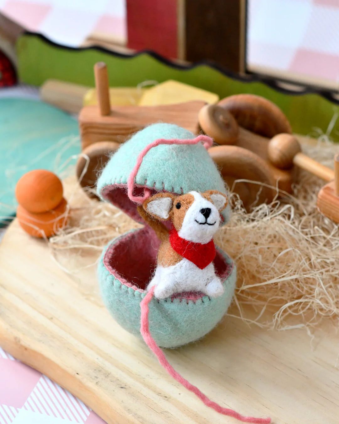 Sale Felt Surprise Egg with Corgi Puppy Inside