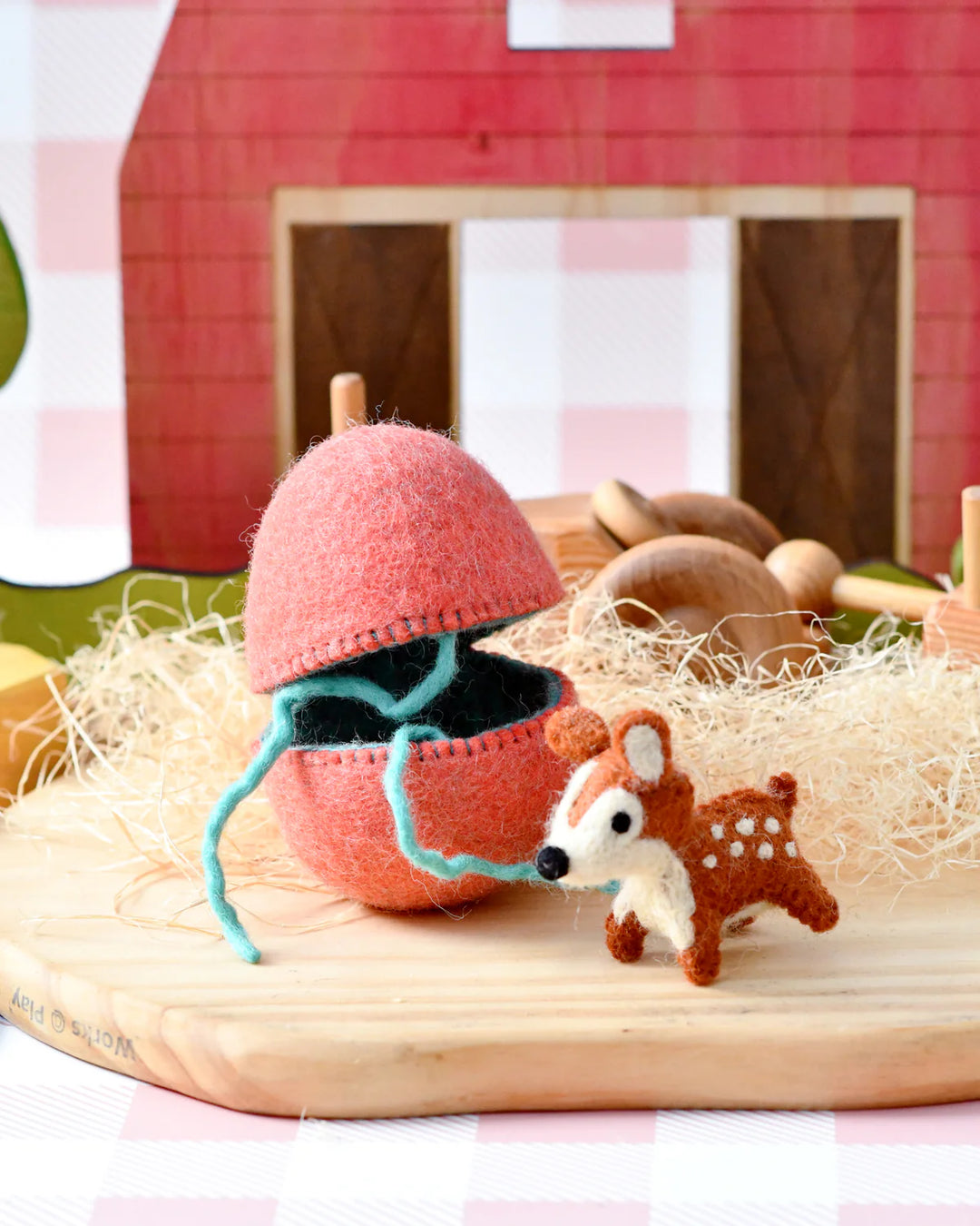 Sale Felt Surprise Egg with Deer Inside