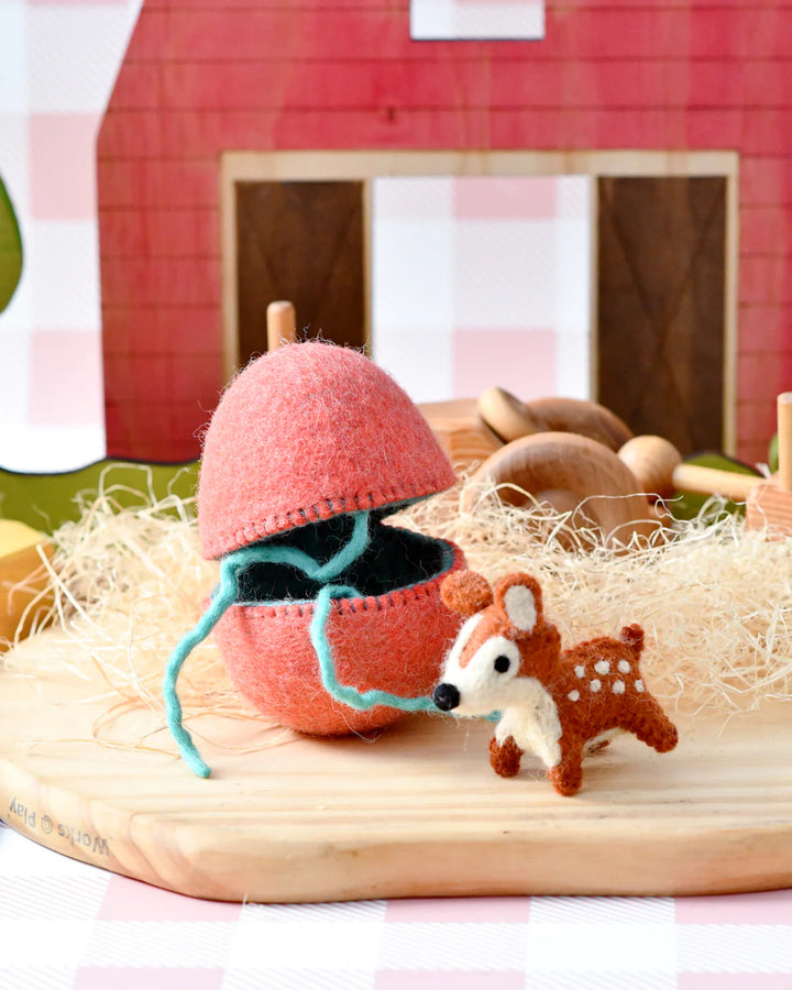 Sale Felt Surprise Egg with Deer Inside