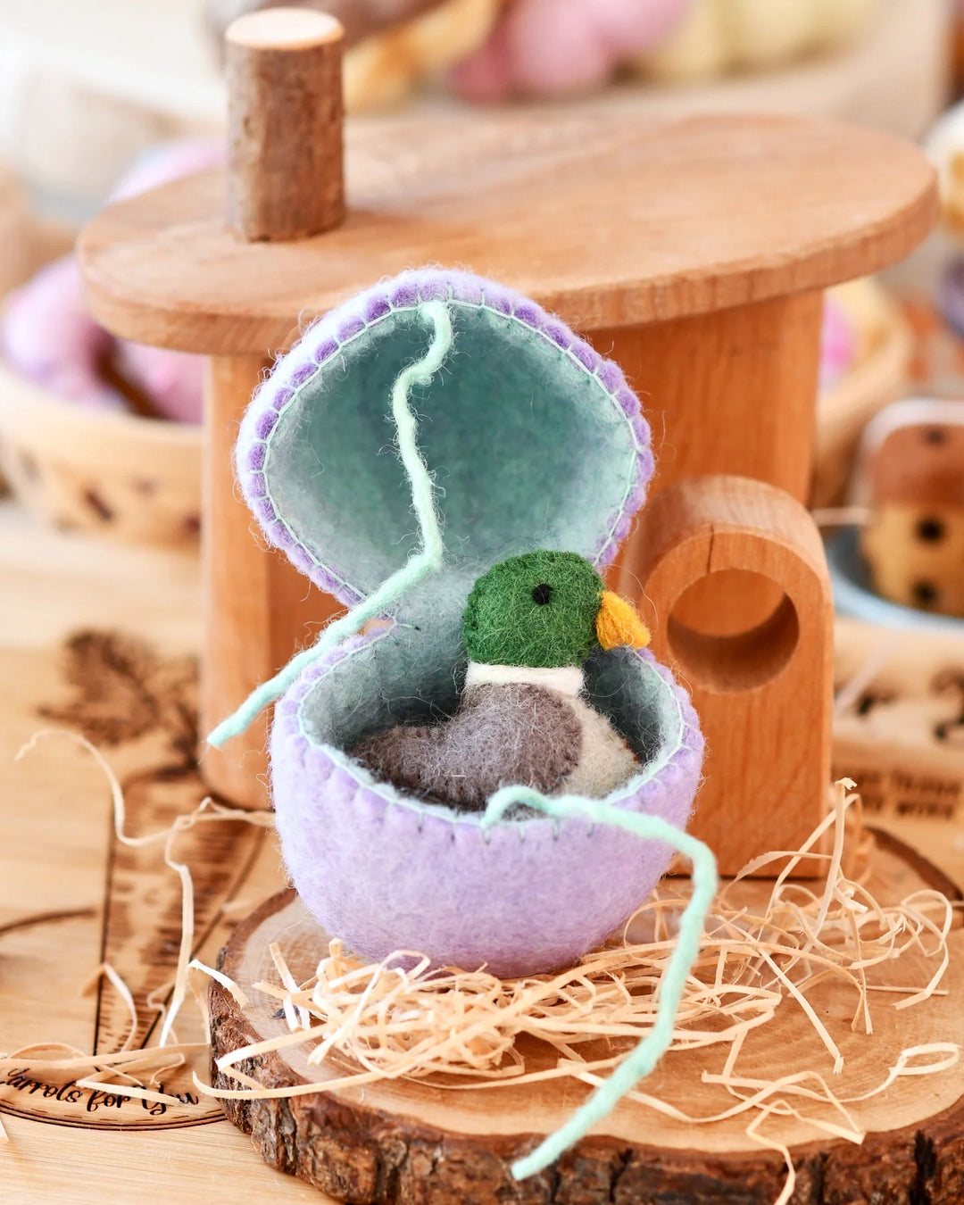 Felt Surprise Egg with Mallard Duck Inside