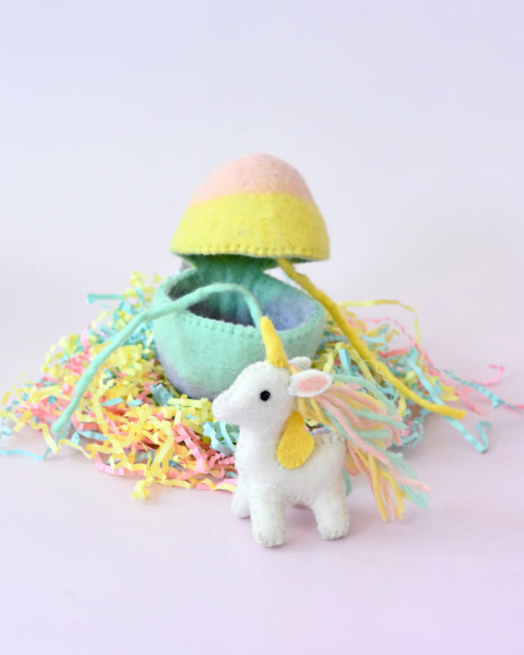 Felt Surprise Egg with Rainbow Unicorn Inside