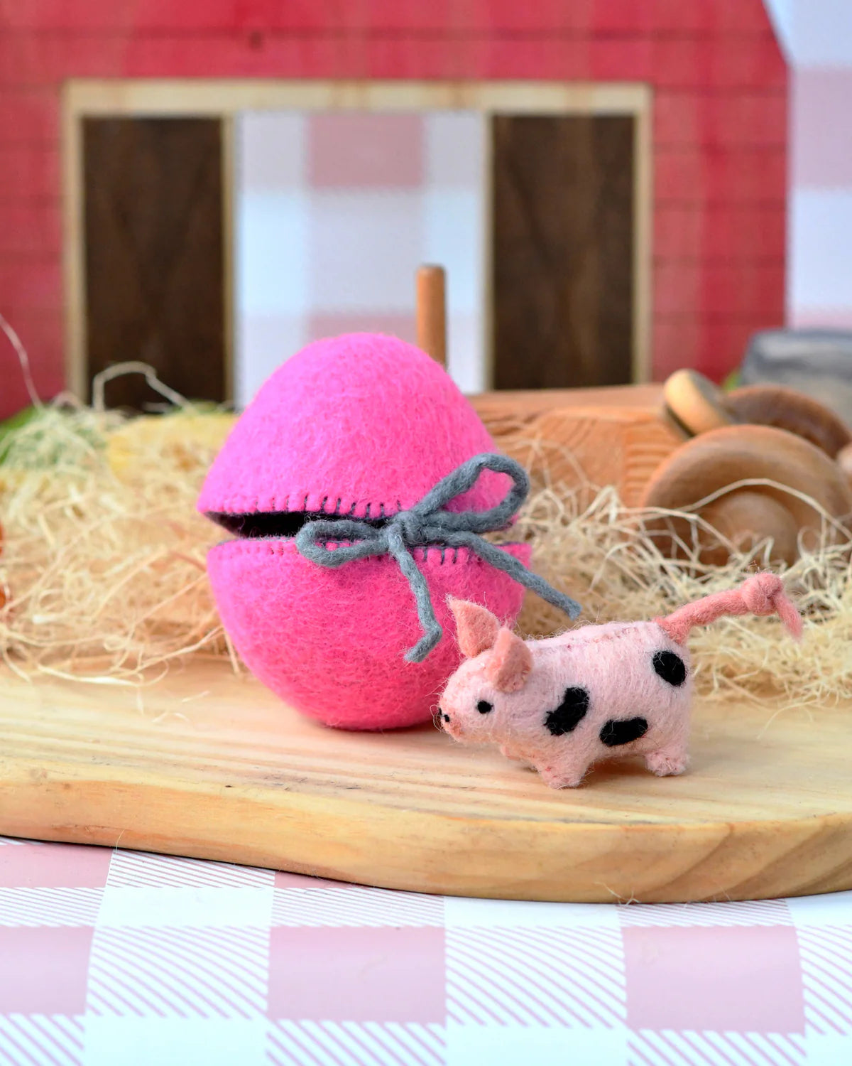 Pre-Order Felt Surprise Egg with Spotted Piglet Inside (Ships in late February)