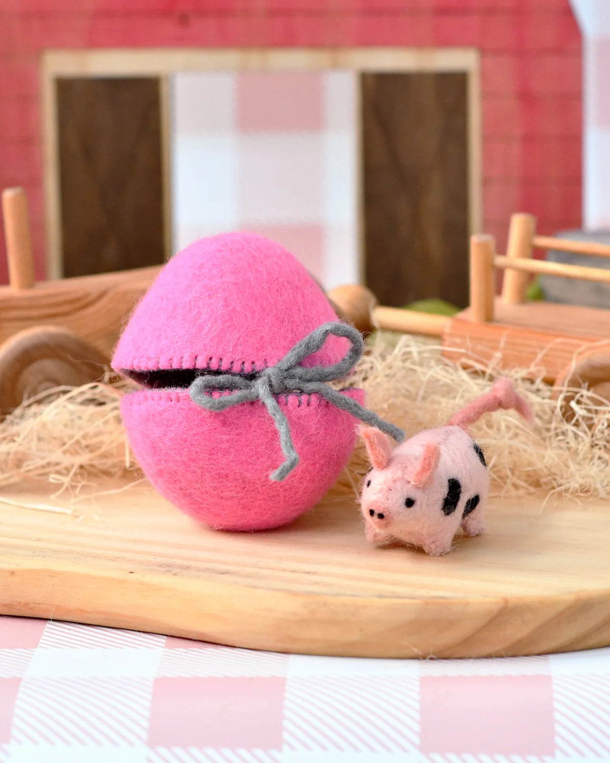 Pre-Order Felt Surprise Egg with Spotted Piglet Inside (Ships in late February)