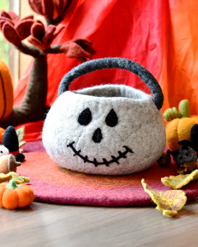 Pre-Order Felt Trick-Or-Treat Spooky Skull Bag (Ships in September)
