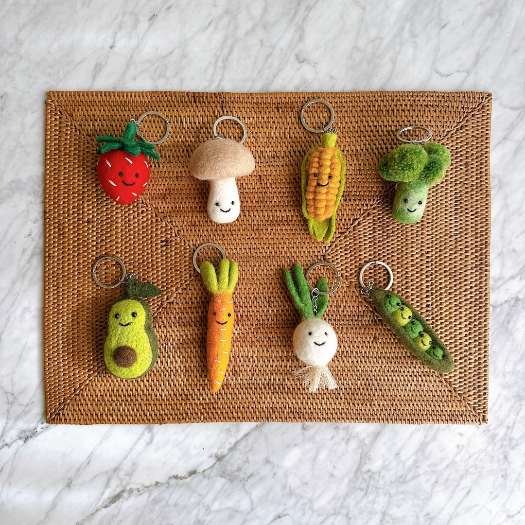 Felt Veggie Keychain - Strawberry