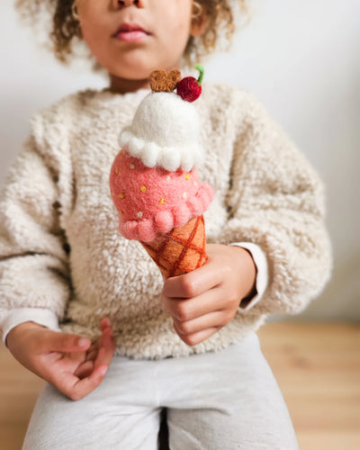 Felt Watermelon and Coconut Sorbet Ice Cream, 2 Scoops