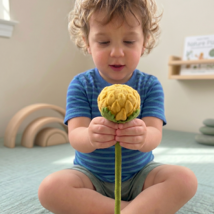 Felt Allium Flower, Yellow