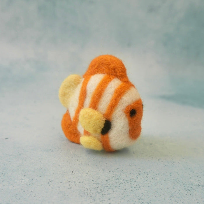 Felt Angel Fish, Little Brood hand-felted wool felt fish, a reef creature for small-world ocean play.