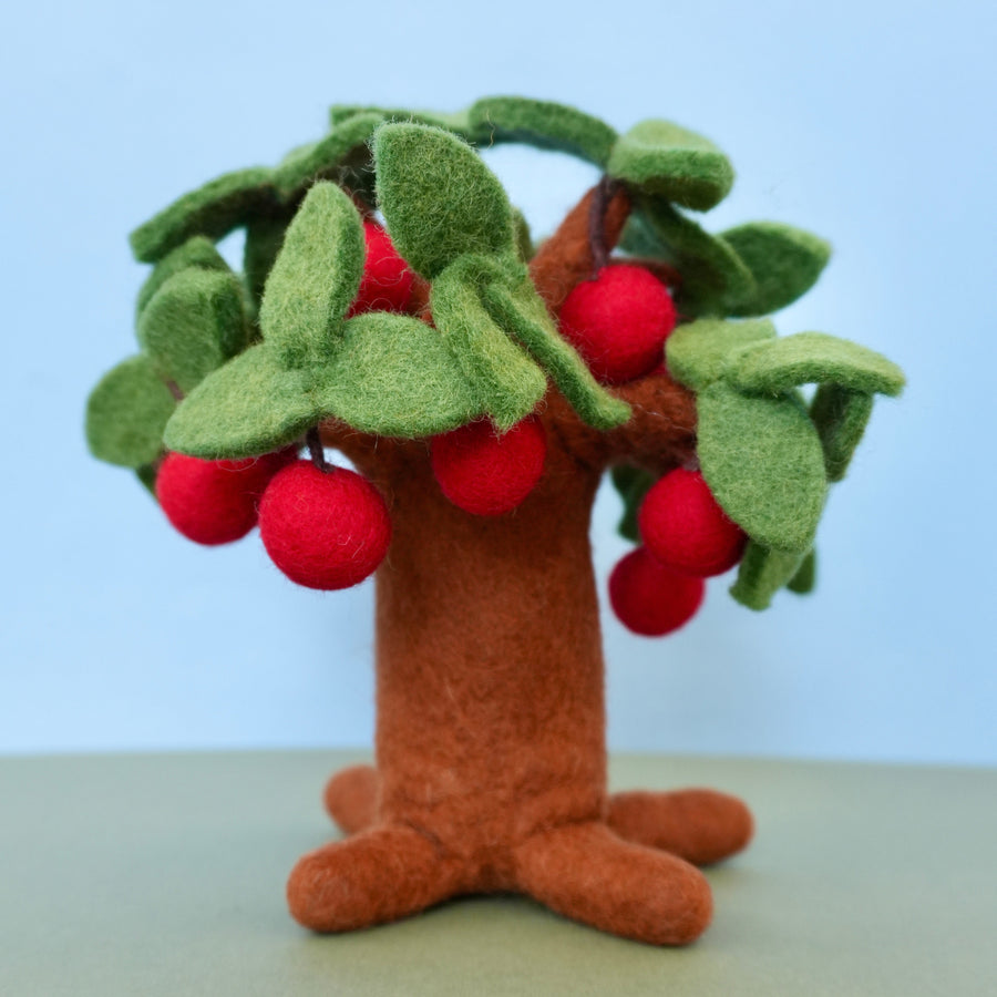 Felt Apple Tree, Little Brood hand-felted wool felt tree, an apple tree for small-world landscapes.