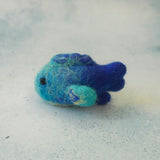 Felt Blue Parrot Fish, made for open-ended, small-world play. · view 3