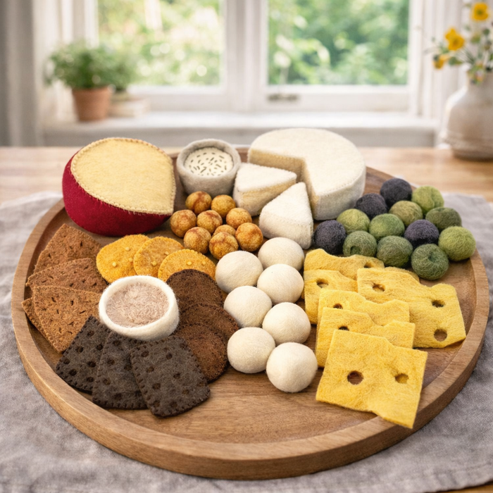 Felt Cheese and Crackers, Set of 49 Pieces