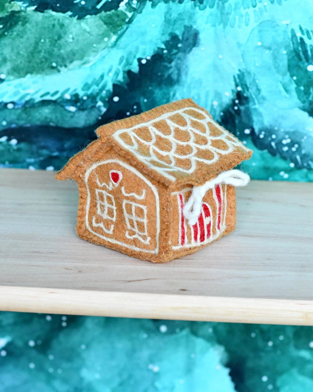Sale Felt Gingerbread House, Red Door