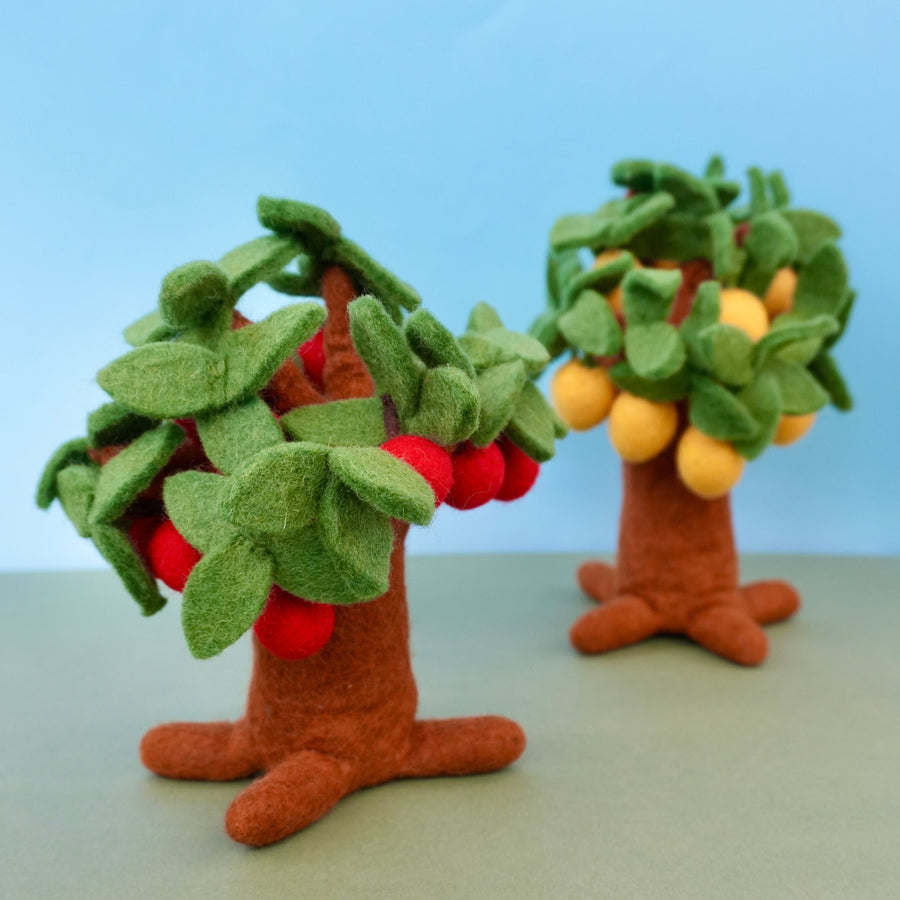 Felt Lemon Tree, hand-felted from New Zealand wool felt.